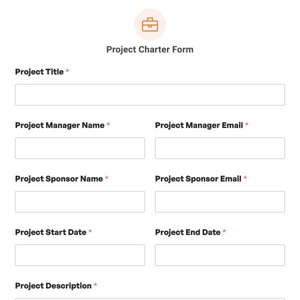 Project Charter Form Template