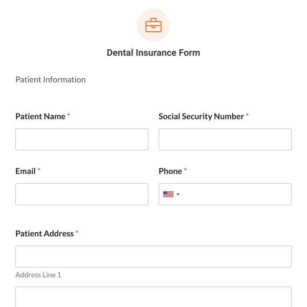 Dental Insurance Form Template