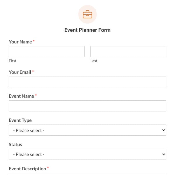 Event Planner Form Template