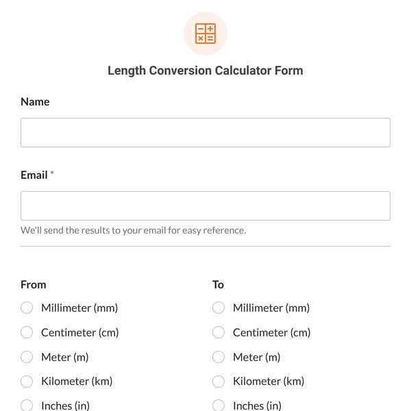 Length Conversion Calculator Form Template