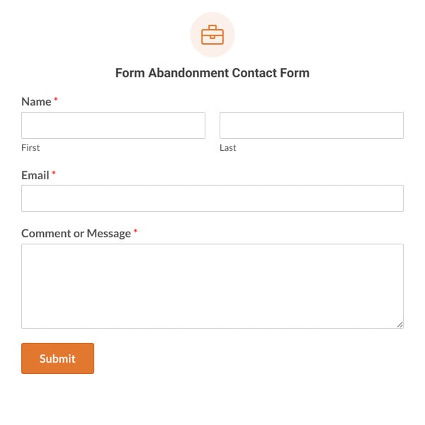 Form Abandonment Contact Form Template