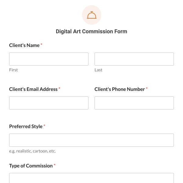 Digital Art Commission Form Template