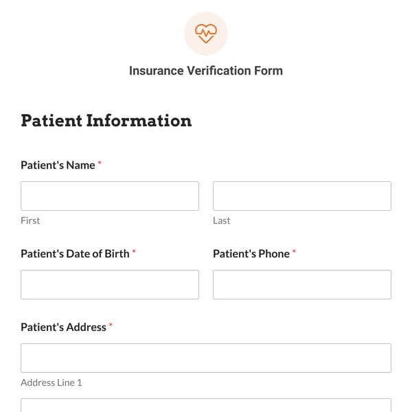 Insurance Verification Form Template