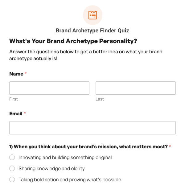 Brand Archetype Finder Quiz Template