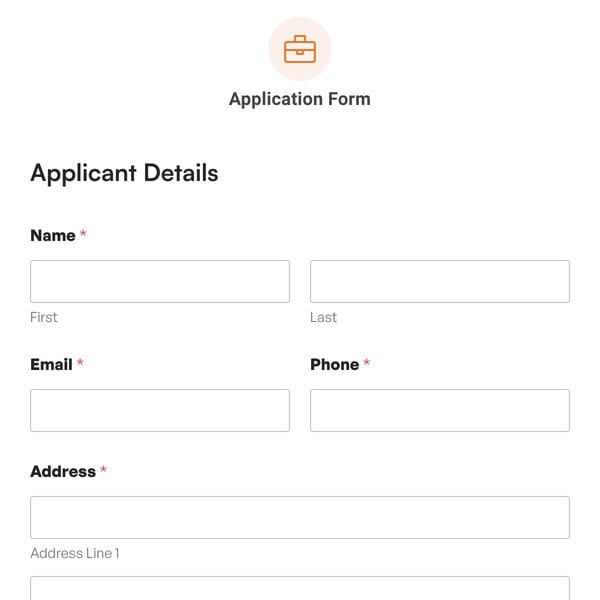 Application Form Template