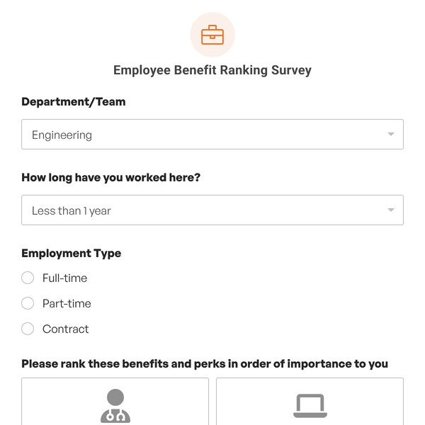 Employee Benefit Ranking Survey