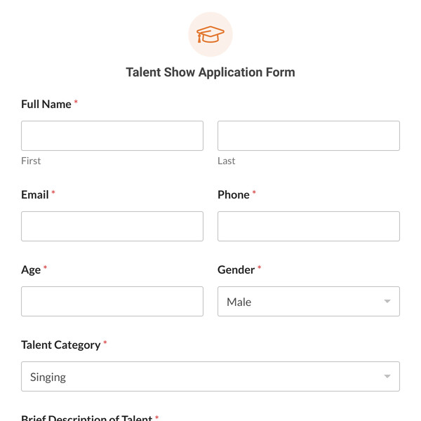Talent Show Application Form Template