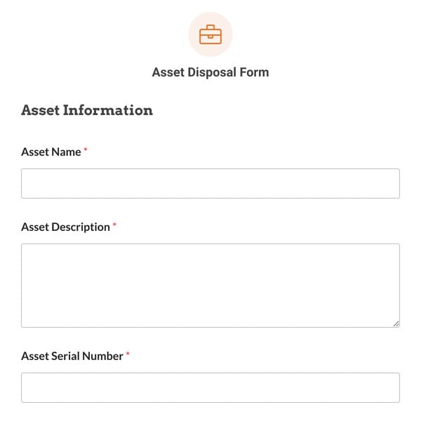 Asset Disposal Form Template