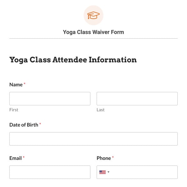 Yoga Class Waiver Form Template
