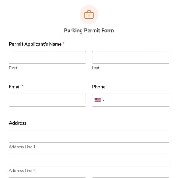 Parking Permit Form Template