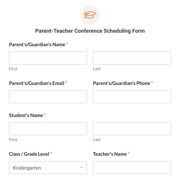 Parent-Teacher Conference Scheduling Form Template