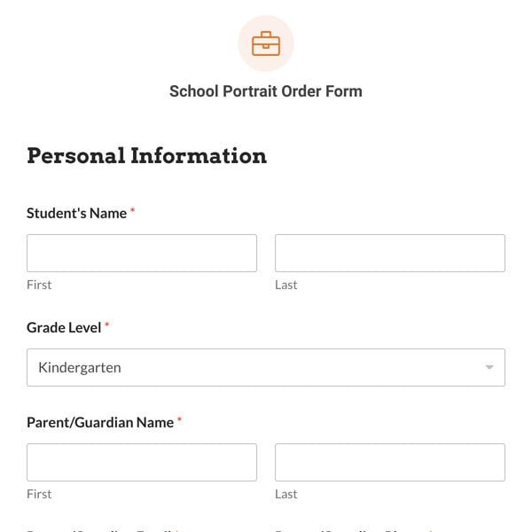 School Portrait Order Form Template