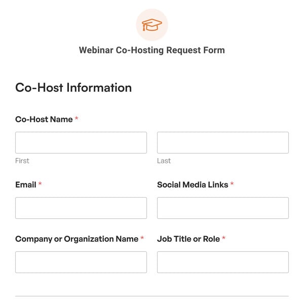 Webinar Co-Hosting Request Form Template