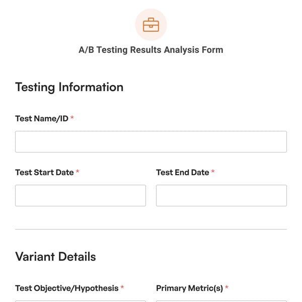 A/B Testing Results Analysis Form Template