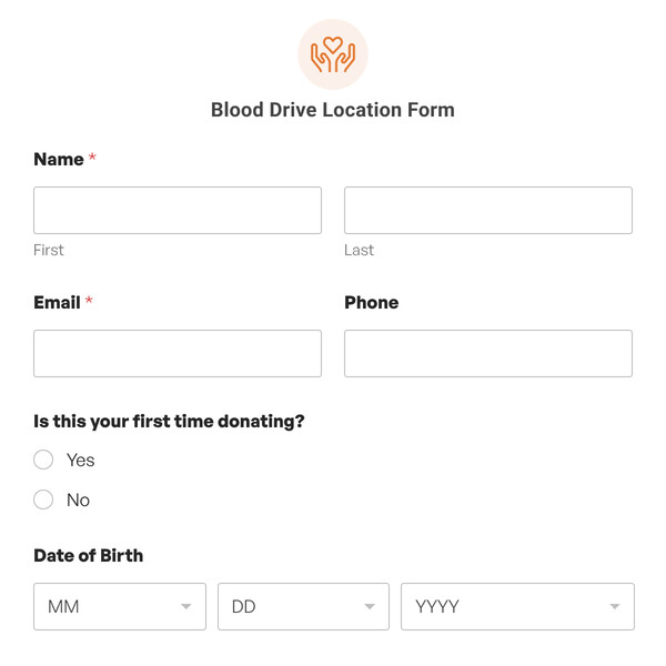 Blood Drive Location Form Template