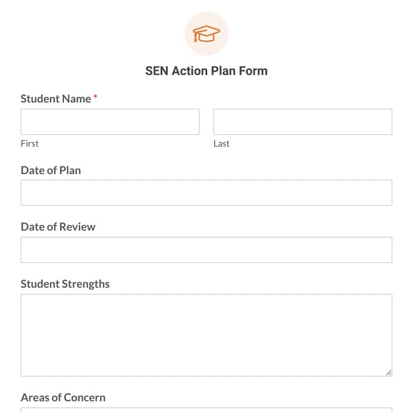 SEN Action Plan Form Template