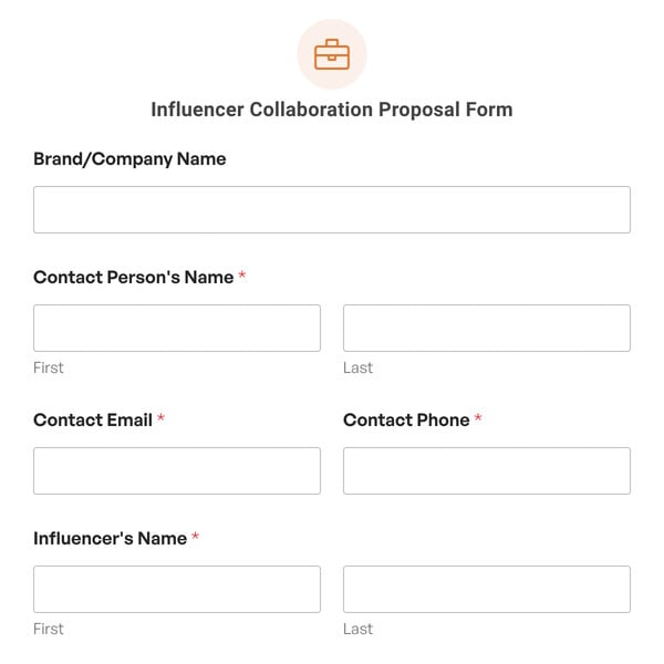 Influencer Collaboration Proposal Form Template