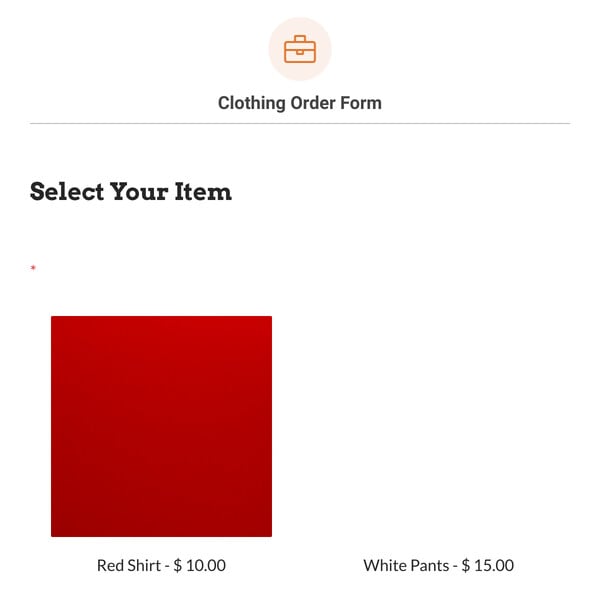 Clothing Order Form Template