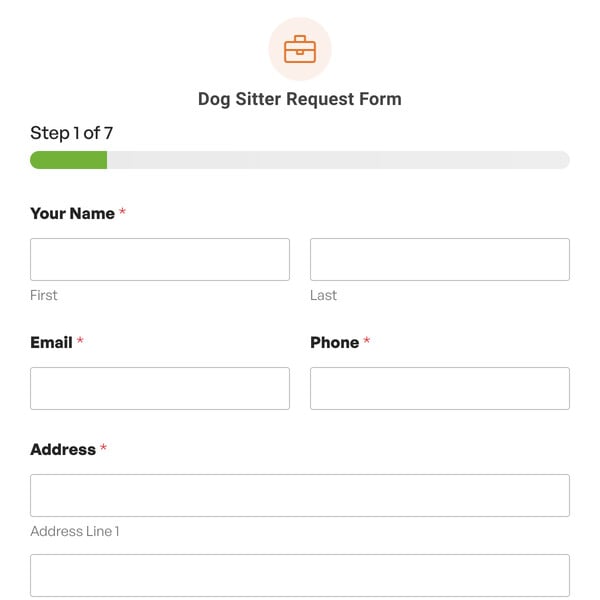 Dog Sitter Request Form Template