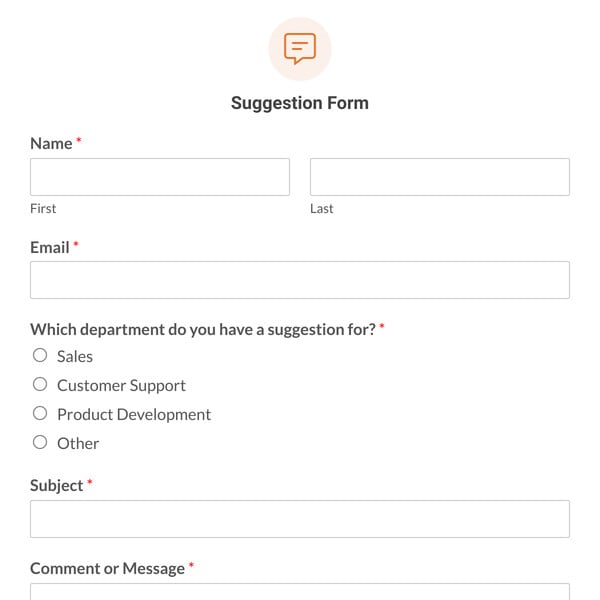 Suggestion Form Template