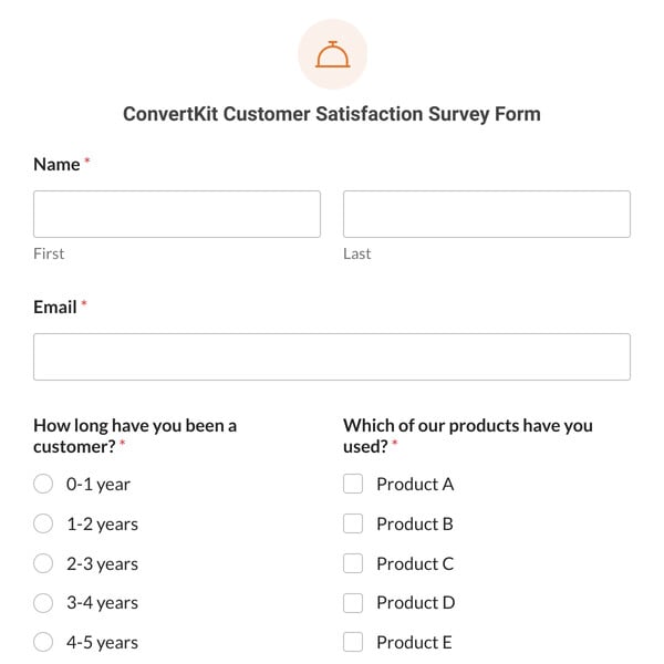 ConvertKit Customer Satisfaction Survey Form Template