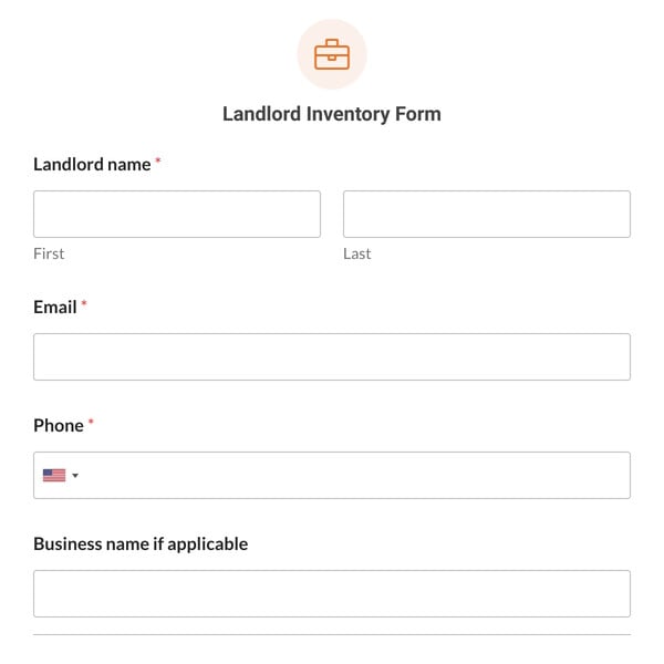 Landlord Inventory Form Template