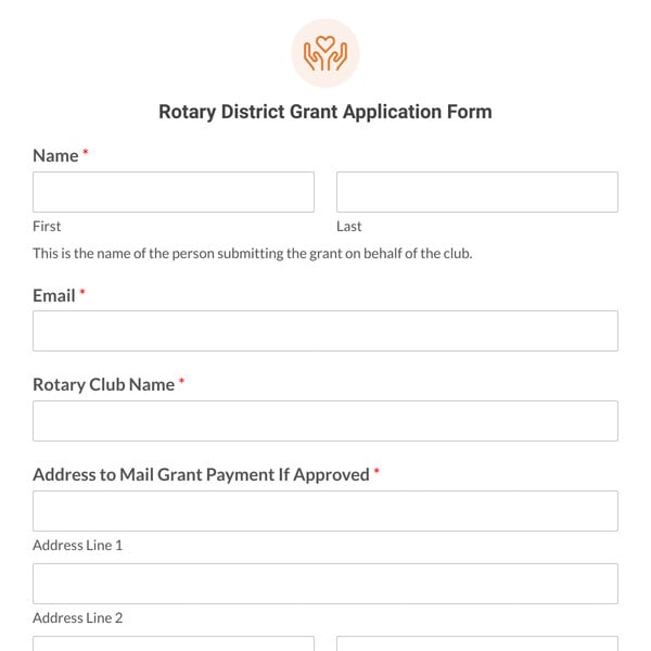 Rotary District Grant Application Form Template