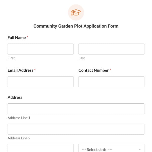 Community Garden Plot Application Form Template