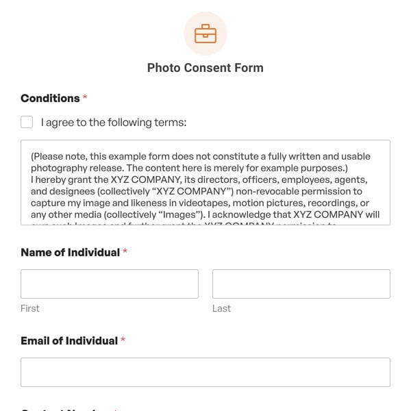 Photo Consent Form Template