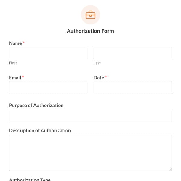 Authorization Form Template