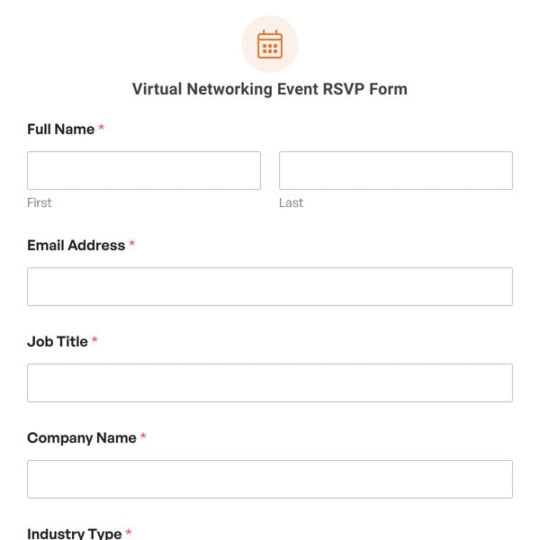 Virtual Networking Event RSVP Form Template
