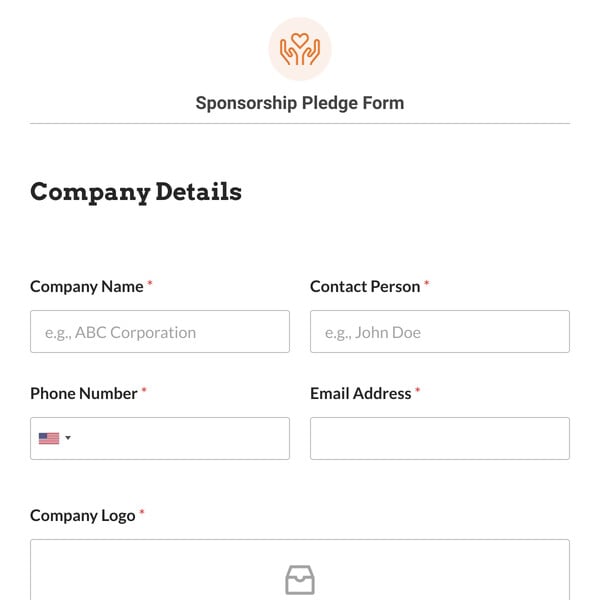 Sponsorship Pledge Form Template