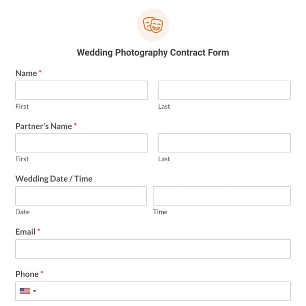 Wedding Photography Contract Form Template