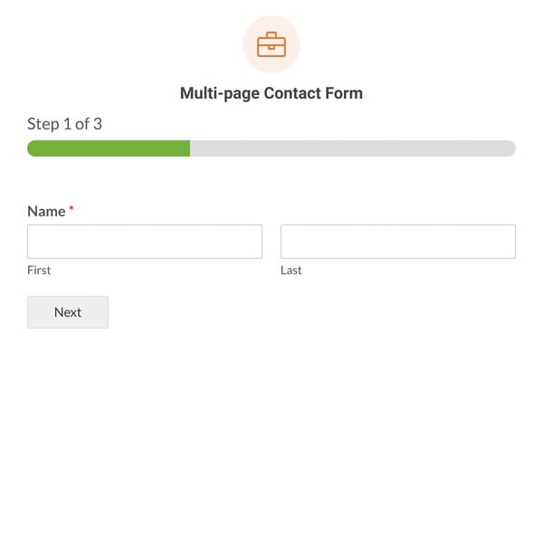 Multi-page Contact Form Template