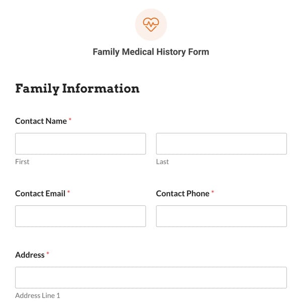 Family Medical History Form Template