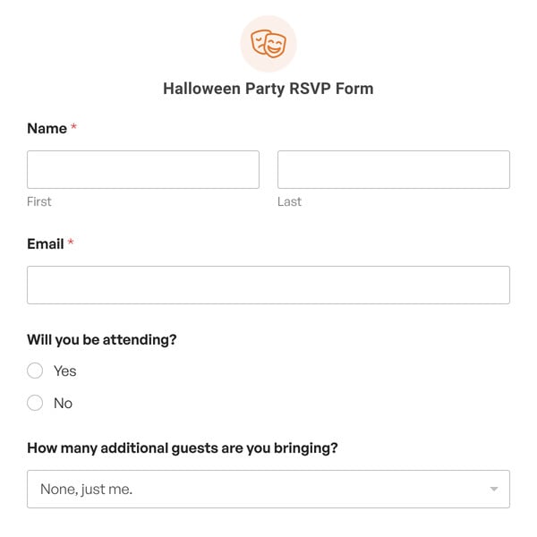 Halloween Party RSVP Form Template