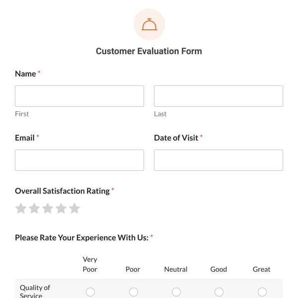 Customer Evaluation Form Template