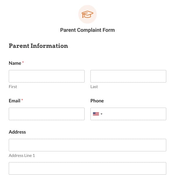 Parent Complaint Form Template