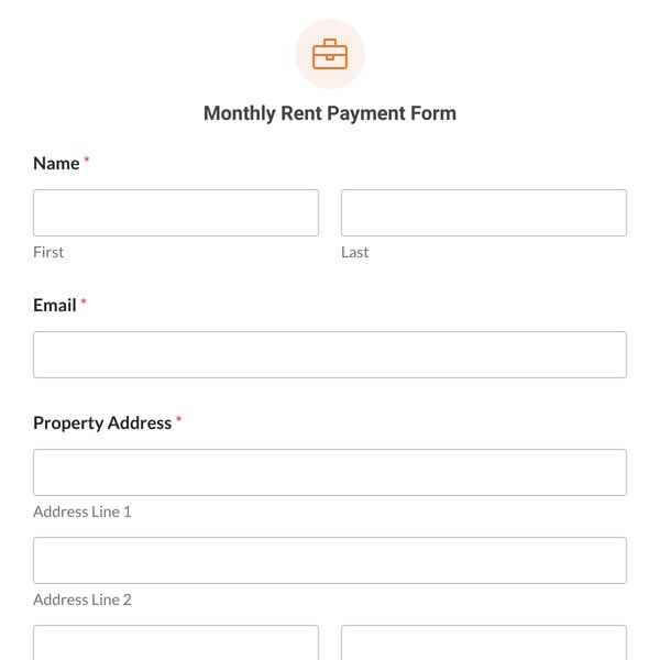 Monthly Rent Payment Form Template