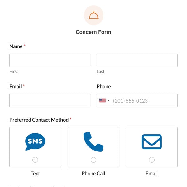 Concern Form Template