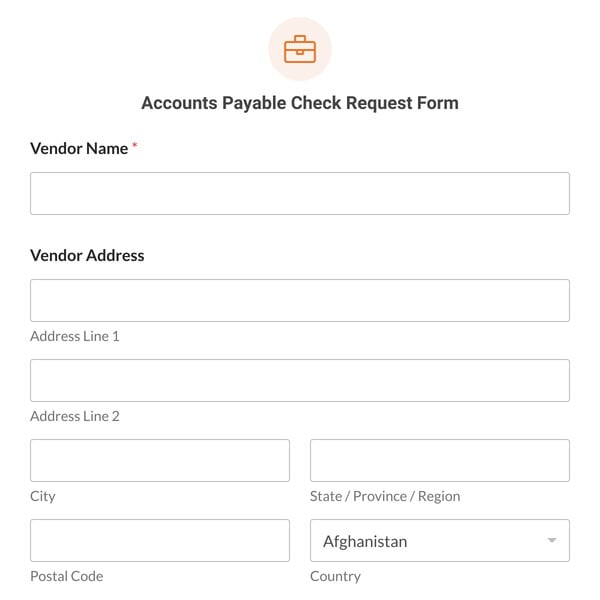Accounts Payable Check Request Form Template