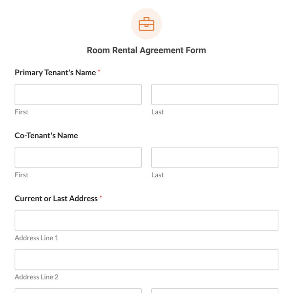 Room Rental Agreement Form Template