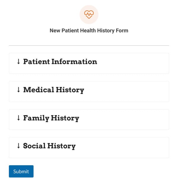 New Patient Health History Form Template