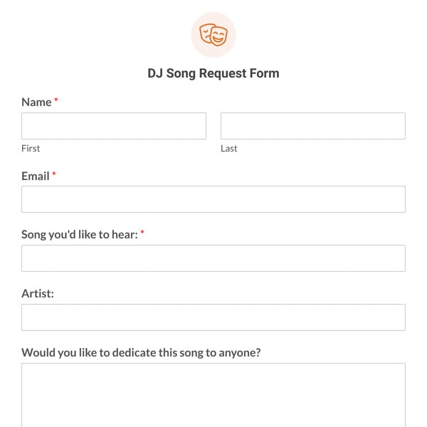 DJ Song Request Form Template