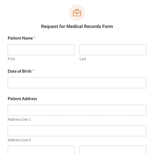 Request for Medical Records Form Template