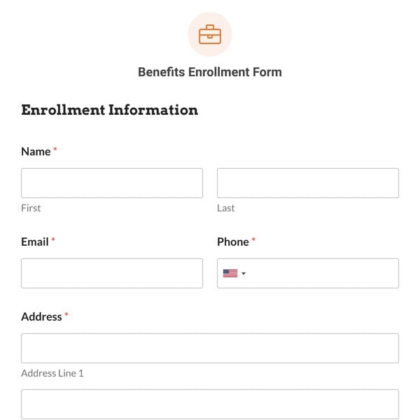Benefits Enrollment Form Template