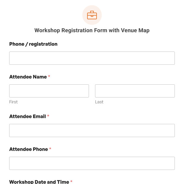 Workshop Registration Form with Venue Map