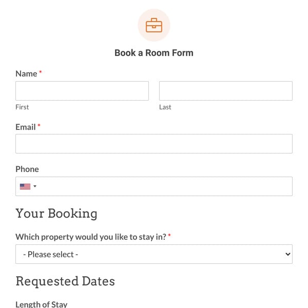 Book a Room Form Template