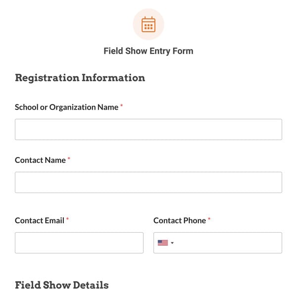 Field Show Entry Form Template