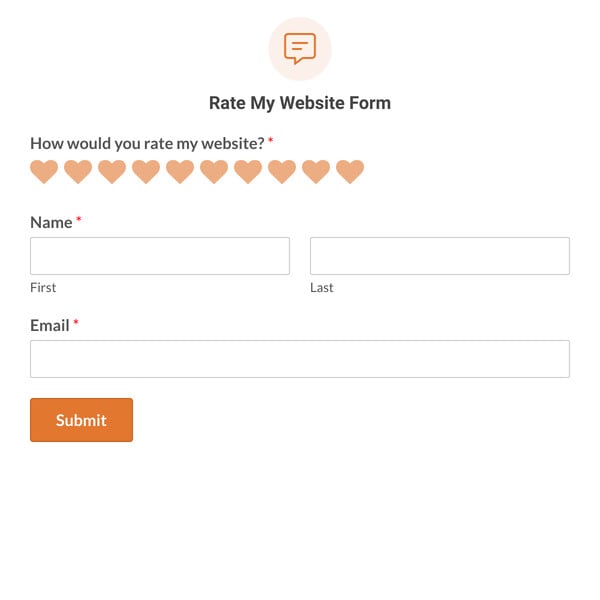 Rate My Website Form Template